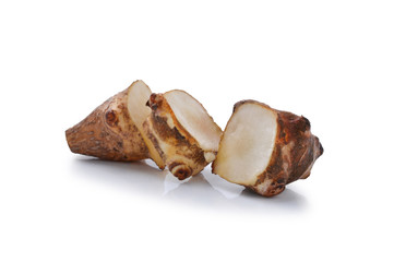 Jerusalem artichoke on a white background