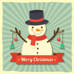 Christmas snowman background