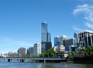 Fototapeta na wymiar Modern buildings in the commercial district in Melbourne