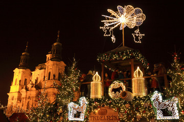 Christmas Mood on the night Old Town Square, Prague
