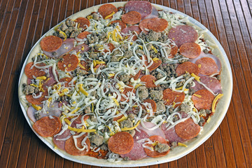 Pizza With Pork Toppings