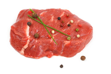 Juicy, fresh beef steak with spices