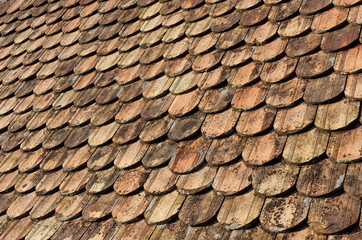 old oval roof tiles