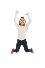 Girl jumping with joy