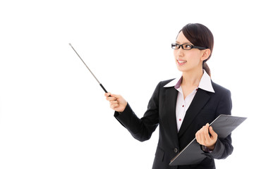 Fototapeta na wymiar asian businesswoman on white background