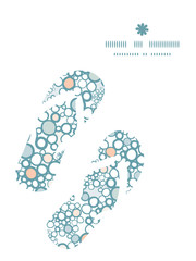 Vector colorful bubbles flip flops silhouettes pattern frame