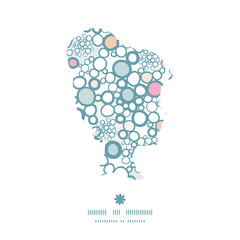 Vector colorful bubbles girl portrait silhouette pattern frame