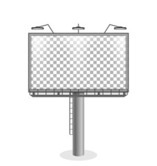 Obraz premium Billboard with transparent light isolated on white background