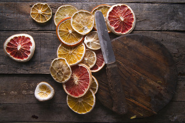 Slices of dried citrus