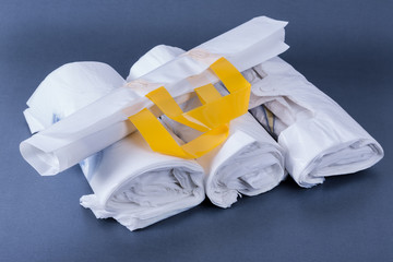 Plastic rolled up bag