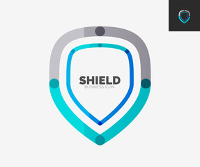 Minimal line design logo, shield icon