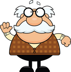 Cartoon Grandpa Waving