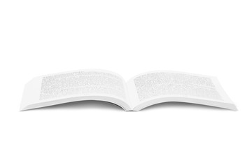 open book on white background