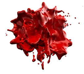 Red paint splash isolated on white