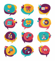 Valentine&rsquo;s Day speech bubble banner flat design background se