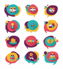 Valentine’s Day speech bubble banner flat design background se