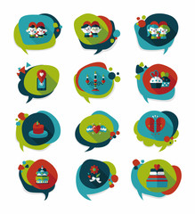 Valentine’s Day speech bubble banner flat design background se