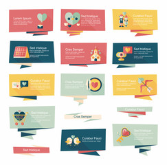 Valentine’s Day banner flat design background set, eps10