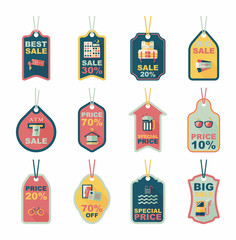 Travel tag flat banner background set, eps10