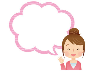 女性　吹き出し　主婦