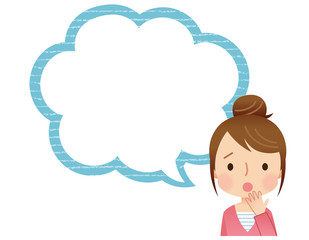 女性　吹き出し　主婦