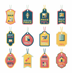 school tag flat banner background set, eps10