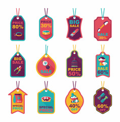 Pet tag flat banner design background set, eps10