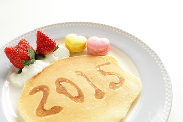 pancake art 2015 for new year background
