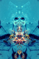 Grunge abstract textured mixed media collage, art background or