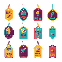 school tag flat banner background set, eps10