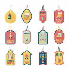 Christmas tag flat banner background set,eps10