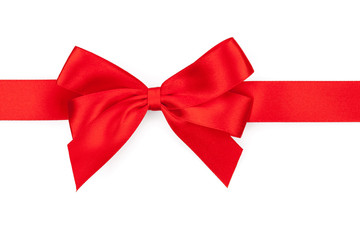 Red ribbon with bow