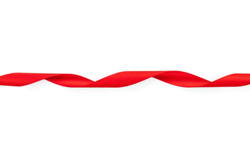 Valentines day spiral shaped red ribbon