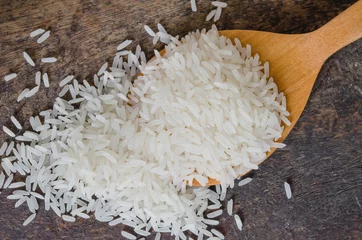 Gordijnen white rice  grains © rakT