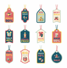 baby tag banner design flat background set, eps10