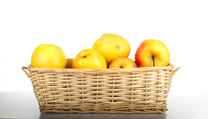 Basket of Apples Isolated on white