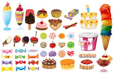 Assorted desserts and sweets