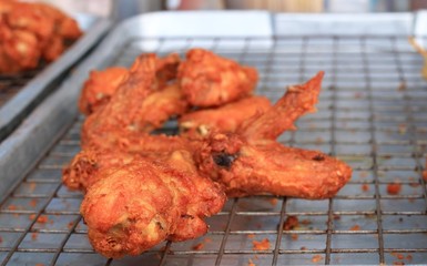 Close up of fried chicken