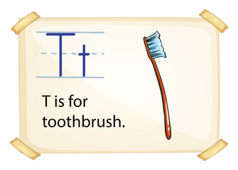 A letter T for toothbrush