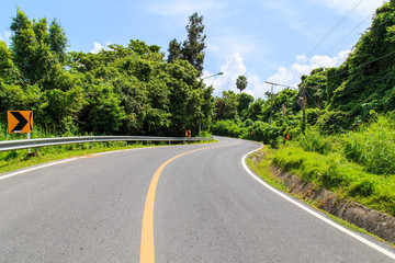Fototapeta premium Clean road on the hill in Phuket, Thailand