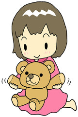 熊のぬいぐるみ　女の子