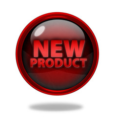 new product circular icon on white background