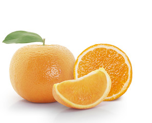 orange slice on white background