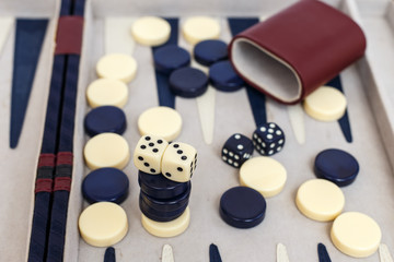 Obraz na płótnie Canvas Backgammon set with dice