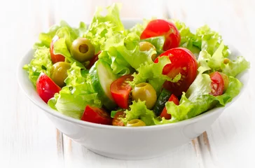 Foto op Aluminium Bowl of Fresh  vegetables salad © bit24