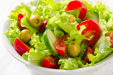 Bowl of Fresh mixed vegetables salad