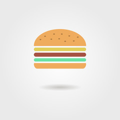 burger icon with shadow