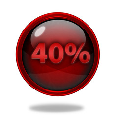 Fourty percent circular icon on white background