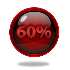 Sixty percent circular icon on white background