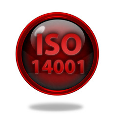 Iso 14001 circular icon on white background